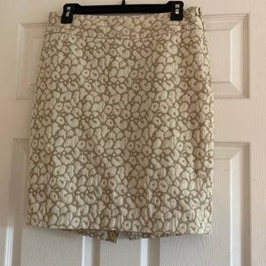The Limited Tan and White Leopard Print Pencil Skirt